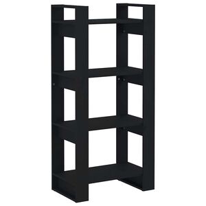 vidaXL Estante/divis&oacute;ria 60x35x125 cm madeira maci&ccedil;a preto