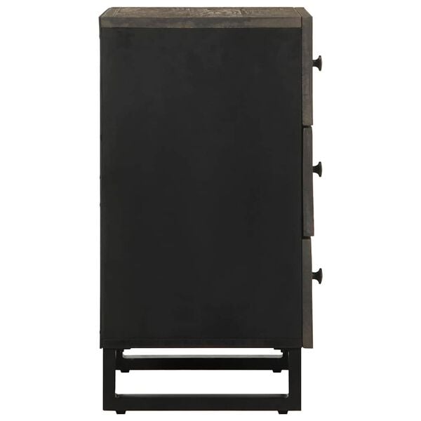 vidaXL Mesa de cabeceira preto 50x33x62 cm madeira de mangueira maciça