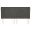 vidaXL Cabeceira cama c/ abas veludo 203x23x118/128 cm cinzento-escuro