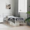 vidaXL Estrutura de cama com cabeceira e pés 80x200 cm metal branco
