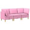 vidaXL Conjunto de M&oacute;veis para Sala de Estar 3 pcs Rosa Tecido