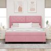 vidaXL Cama Box com colch&atilde;o com cabeceira Rosa 200 x 180 cm Poli&eacute;ster