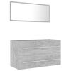 vidaXL 2 pcs conj. m&oacute;veis casa de banho contraplacado cinzento cimento