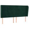 vidaXL Cabeceira cama c/ abas veludo 183x23x118/128 cm verde-escuro