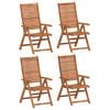 vidaXL Cadeiras de jardim reclin&aacute;veis 4 pcs 56x72x107 cm ac&aacute;cia maci&ccedil;a
