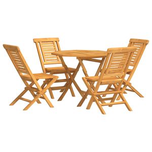 vidaXL 5 pcs conjunto de jantar p/ jardim madeira de teca maci&ccedil;a
