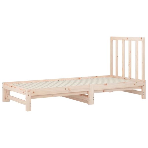 vidaXL Estrutura sof&aacute;-cama de puxar 2x(90x190) cm pinho maci&ccedil;o