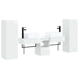 vidaXL Conjunto de M&oacute;veis para Banheiro 5 unid. Branco Brilhante