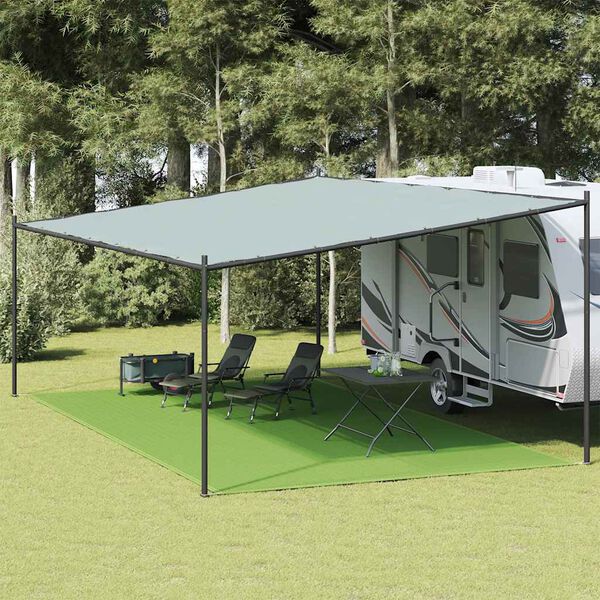 vidaXL Tapete de campismo para tenda 400x600 cm PEAD verde-claro