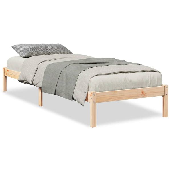vidaXL Cama extra longa sem colch&atilde;o 80x220 cm madeira de pinho maci&ccedil;a