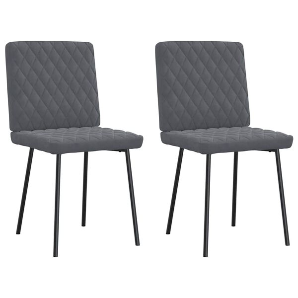 vidaXL Cadeiras de jantar 2 pcs veludo cinzento-escuro