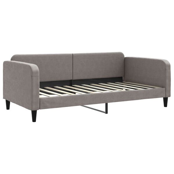 vidaXL Sof&aacute;-cama + gavet&atilde;o/colch&otilde;es 100x200cm tecido cinza-acastanhado