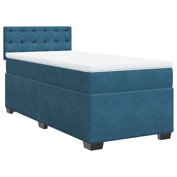vidaXL Cama boxspring com colch&atilde;o 90x190 cm veludo azul