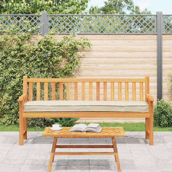 vidaXL Travesseiro de palete Creme 180 x 40 x 8 cm Tecido Oxford