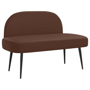 vidaXL Banco estofado com encosto Castanho 110 x 60 x 76 cm