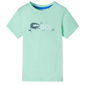 T-shirt manga curta para crian&ccedil;a verde-claro 92