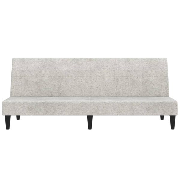 vidaXL Sof&aacute;-cama de 2 lugares tecido microfibra cinzento-claro