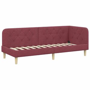 vidaXL Estrutura de Cama de Canto Vinho Vermelho 80 x 200 cm tecido