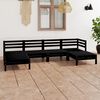 vidaXL 6 pcs conjunto lounge de jardim pinho maci&ccedil;o preto