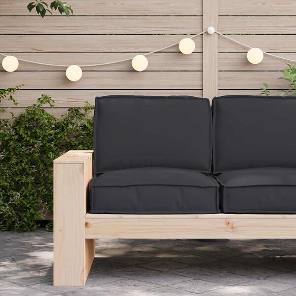 vidaXL Conjunto de Almofadas para Palete 2 pcs Preto Tecido Oxford