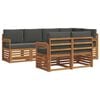 vidaXL Conjunto de Sof&aacute; Sectional 7 pcs Natural e Antracite
