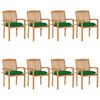 vidaXL Cadeiras de jardim empih&aacute;veis c/ almofad&otilde;es 8 pcs teca maci&ccedil;a