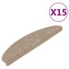 vidaXL Tapetes de escada 15 pe&ccedil;as 65x21x4 cm marrom semicircular grande