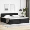 vidaXL Cama com arruma&ccedil;&atilde;o e colch&atilde;o Preto 200 x 200 cm Couro Sint&eacute;tico