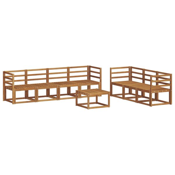 vidaXL Conjunto de Sof&aacute;s para Exterior 8 pcs Cinza Natural e Claro
