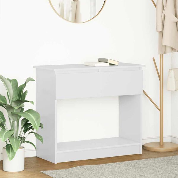 vidaXL Mesa consola com gavetas 85,5x38,5x74,5 cm branco