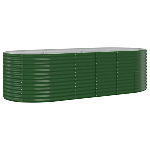 vidaXL Canteiro elevado jardim 249x100x68 cm aço galvanizado verde