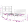 vidaXL Estrutura cama de solteiro c/ cabeceira madeira maci&ccedil;a