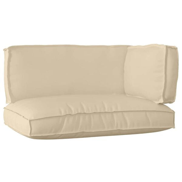 vidaXL Conjunto de Almofadas para Palete 3 pcs Bege Tecido Oxford