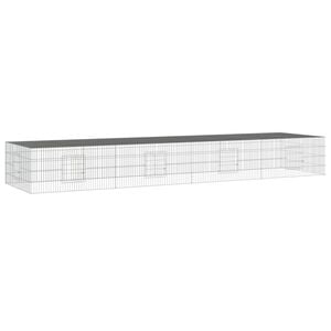 vidaXL Coelheira de 4 pain&eacute;is 433x109x54 cm ferro galvanizado