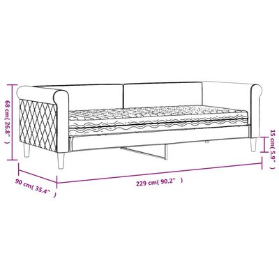 vidaXL Sofá-cama com colchão 80x200 cm veludo cinzento-claro