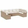 vidaXL Conjunto de Sof&aacute; de Jardim com almofada Bege vime PE