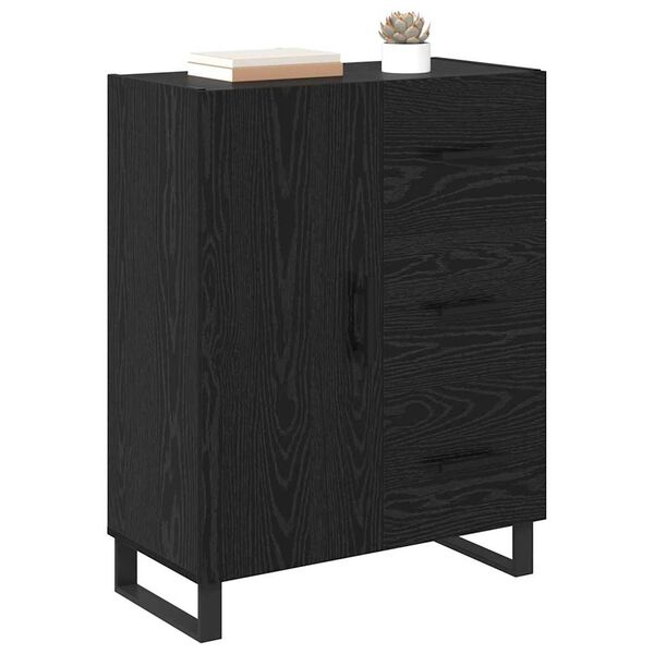 vidaXL Buffet com gaveta Carvalho Preto 69,5 x 34 x 90 cm