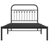 vidaXL Estrutura de cama com cabeceira 100x200 cm metal preto