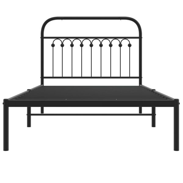 vidaXL Estrutura de cama com cabeceira 100x200 cm metal preto