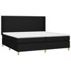 vidaXL Cama box spring c/ colch&atilde;o e LED 200x200 cm tecido preto