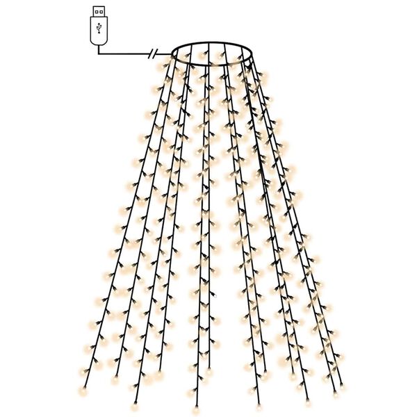 vidaXL Cord&atilde;o de luzes &aacute;rvore de Natal 150 luzes LED 150cm branco frio