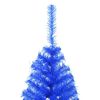 vidaXL Meia árvore de Natal artificial com suporte 150 cm PVC azul