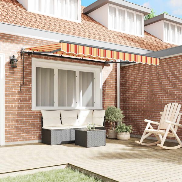 vidaXL Toldo Retr&aacute;til Amarelo 350 x 200 cm tecido