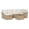 vidaXL Conjunto de Sof&aacute; de Jardim 7 unid. Bege e Creme vime PE