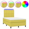 vidaXL Cama box spring c/ colch&atilde;o e LED 120x200 cm tecido verde