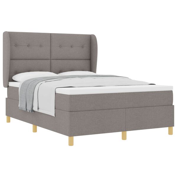 vidaXL Cama Box Springs com Colch&atilde;o Cinza Escuro 90x190 cm tecido