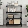 vidaXL Estante de Prateleira 4 pcs Preto 80 x 40 x 1,5 cm