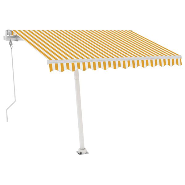 vidaXL Toldo autom&aacute;tico independente 350x250 cm amarelo e branco