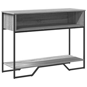 vidaXL Mesa consola 100x35x74,5 cm derivados madeira cinzento sonoma