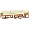 vidaXL Conjunto de Sof&aacute;s para Exterior 7 unid. 6 lugar Natural e Creme